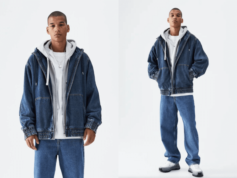 Áo hoodie phối hợp với áo Denim mang phong cách trẻ trung, năng động