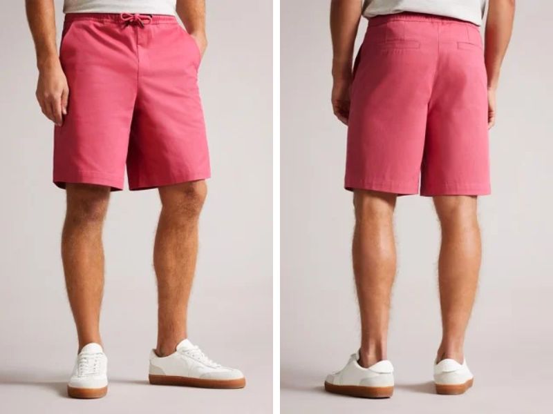 Quần short jean nam màu hồng năng động 