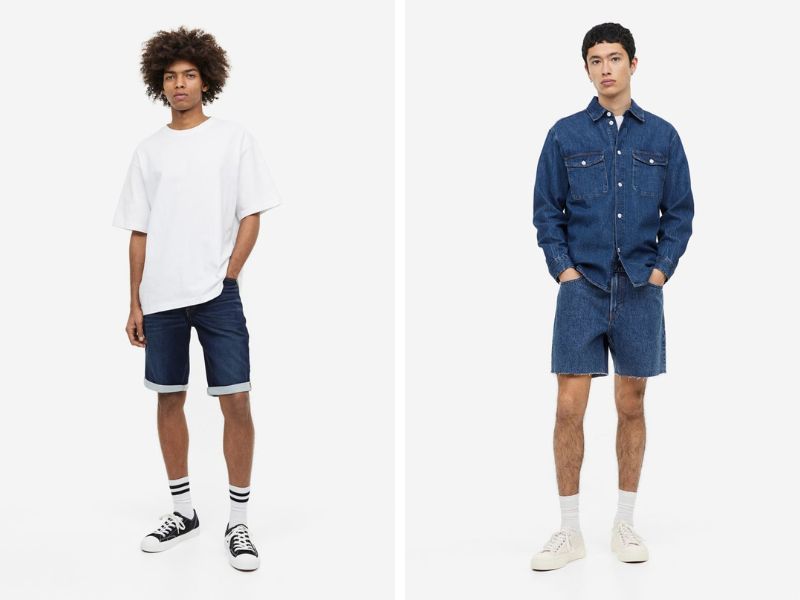 Quần short jean nam cao cấp H&M