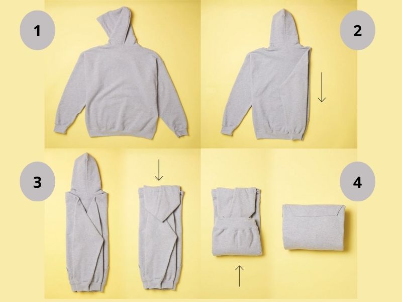 Gấp áo hoodie bằng phương pháp cơ bản