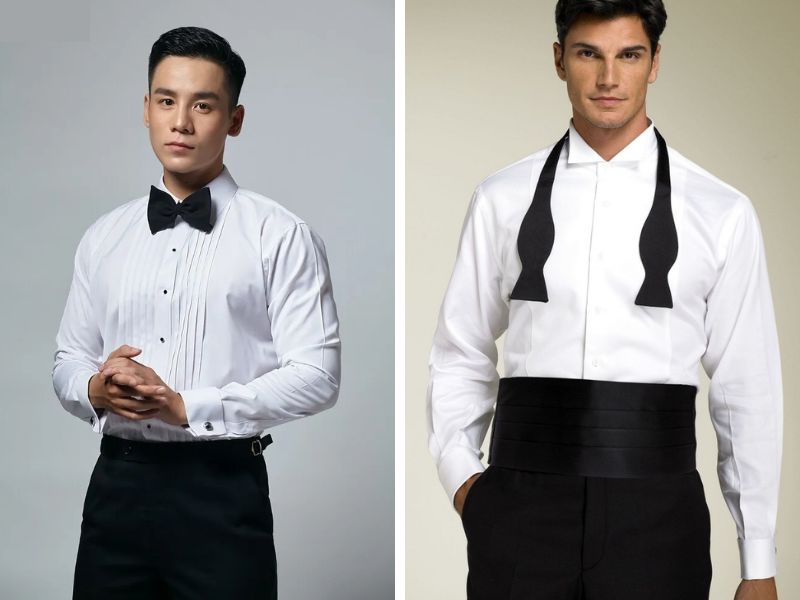 Đa dạng các kiểu dáng áo sơ mi trong trang phục tuxedo