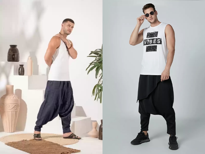 Phối đồ với quần harem nam và áo tank top