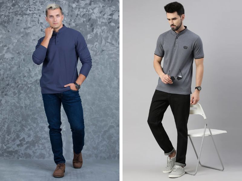 Kết hợp quần jeans slim-fit và áo polo