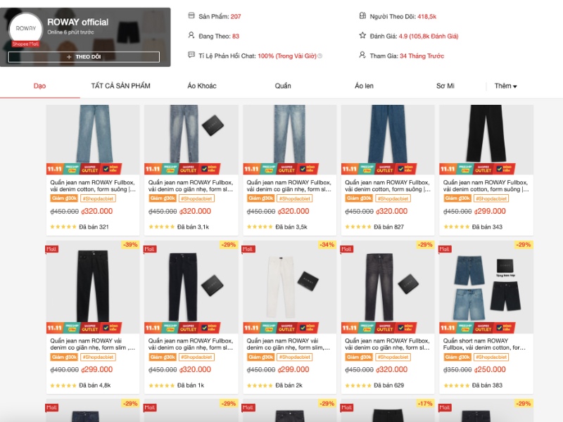 Shop bán quần jean nam đẹp trên shopee basic - ROWAY official