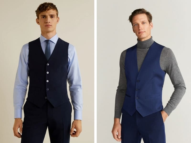 GL206 Gile xanh than - M - 4 cúc Dsuit - Suit và Vest nam cao cấp
