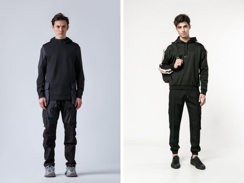 Áo hoodie kết hợp cùng quần jogger nam có khóa năng động