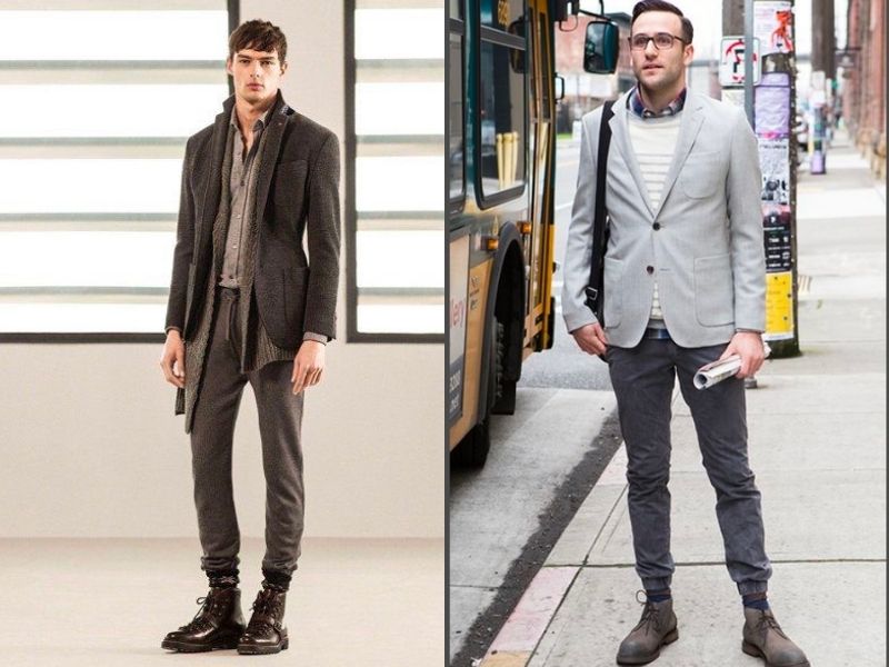 Phối quần nam Jogger bó ống với áo blazer mang đến vẻ ngoài lịch sự, chỉn chu nhưng không kém phần hiện đại 