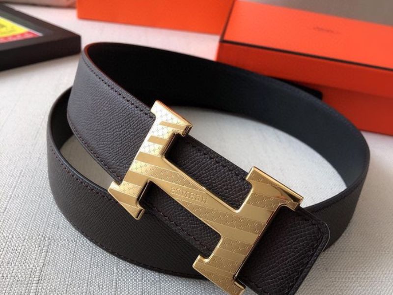 Thắt lưng nam Hàn Quốc mặt khóa vàng Hermes