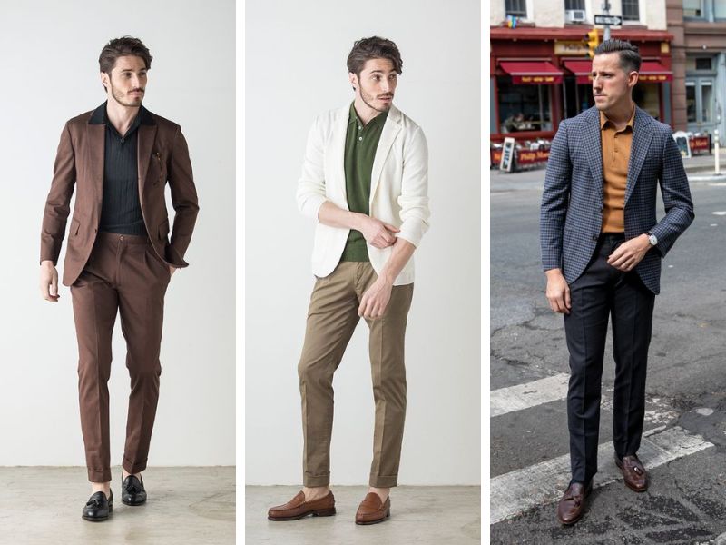 Áo blazer nam phối đồ cùng áo polo