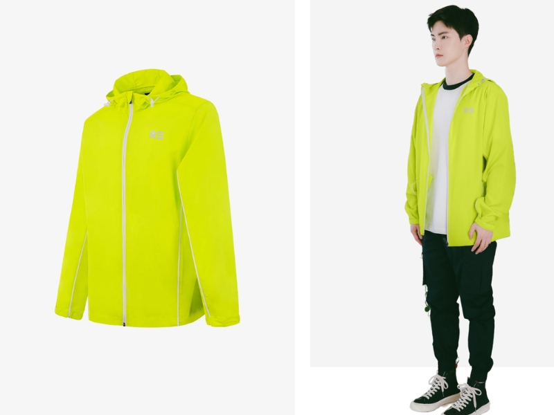 Áo khoác dù xanh dạ quang Windstopper 6