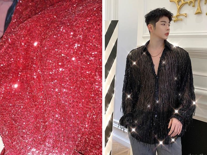 Thời trang xuyên thấu với vải sequin