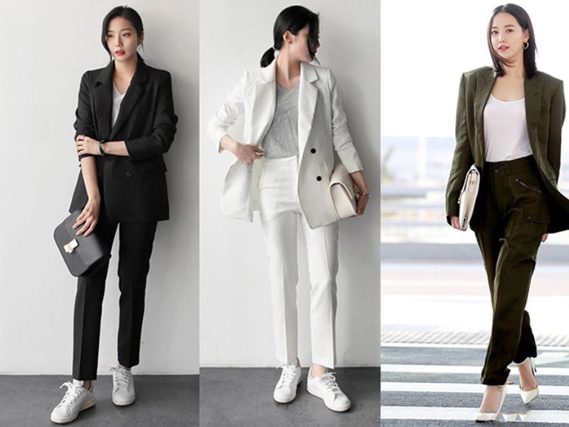 Phối áo áo blazer và quần công sở phong cách parisian chic   