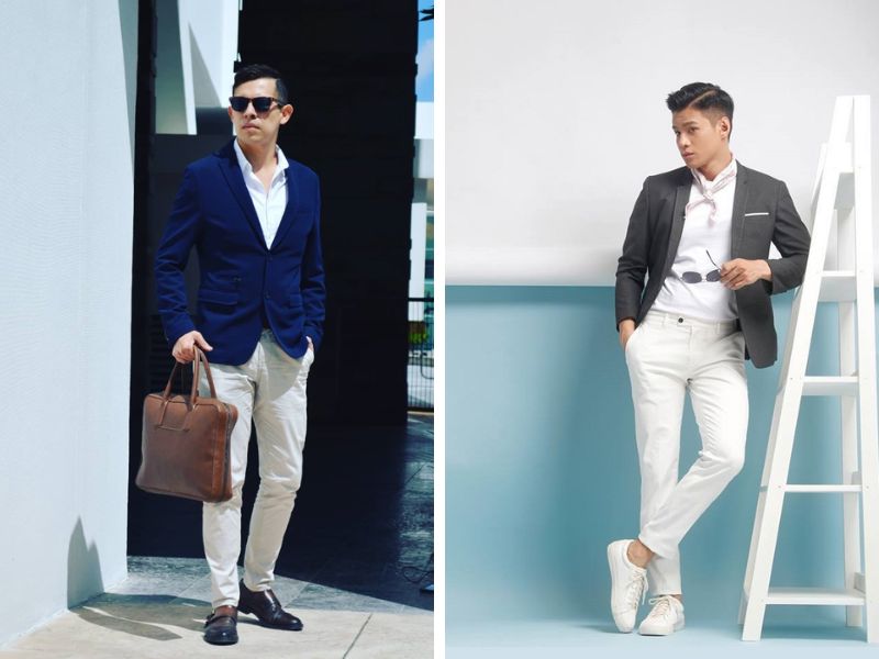 Outfit quần kaki nam và áo len cổ lọ cực chất