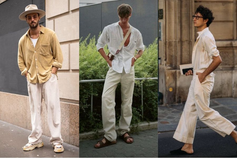 Linen Shirt And Wide Leg Pants