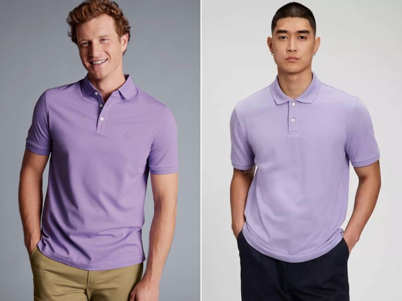 Phối đồ với áo polo màu tím lilac vừa trẻ trung vừa thanh lịch