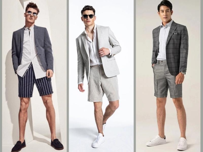 Áo blazer cùng quần short nam