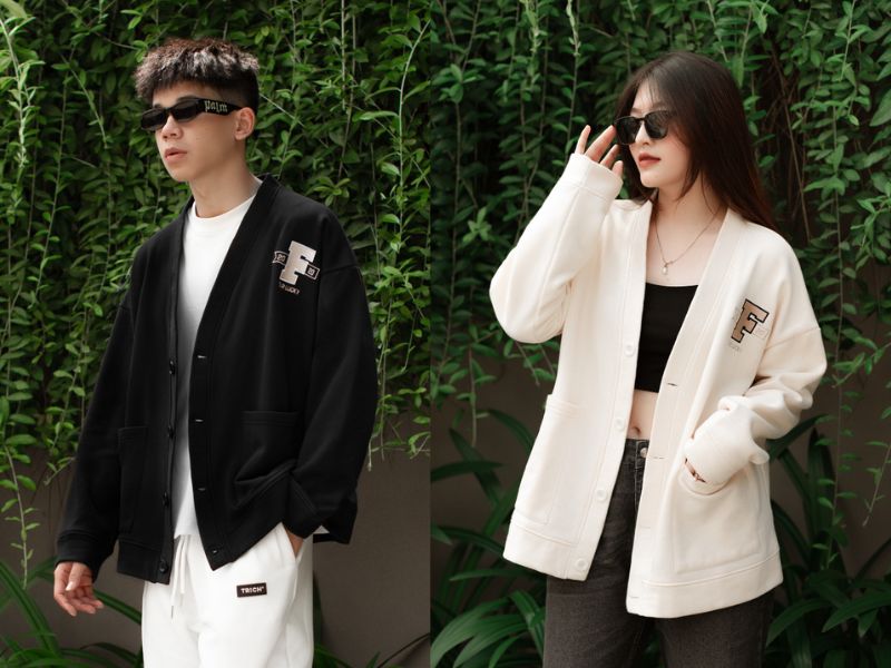 Áo cardigan local brand 4Lucky có thiết kế túi đắp độc đáo