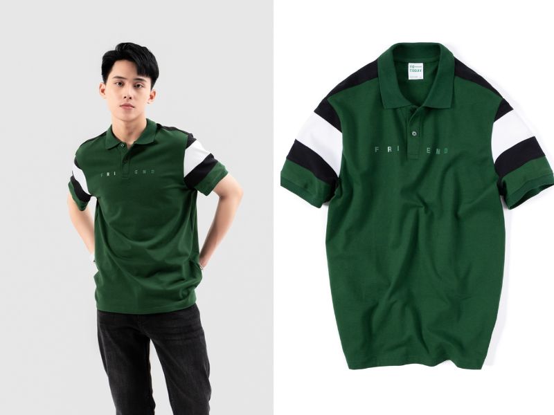 Mẫu áo polo nam màu xanh của Totoshop 