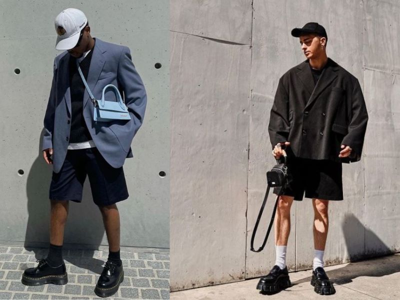 Năng động và thú vị khi phối áo blazer nam với quần short 