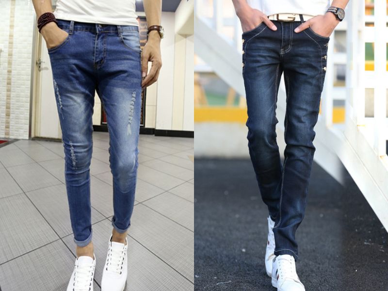 Quần jean nam túi chéo ống ôm được nhiều bạn trẻ yêu thích