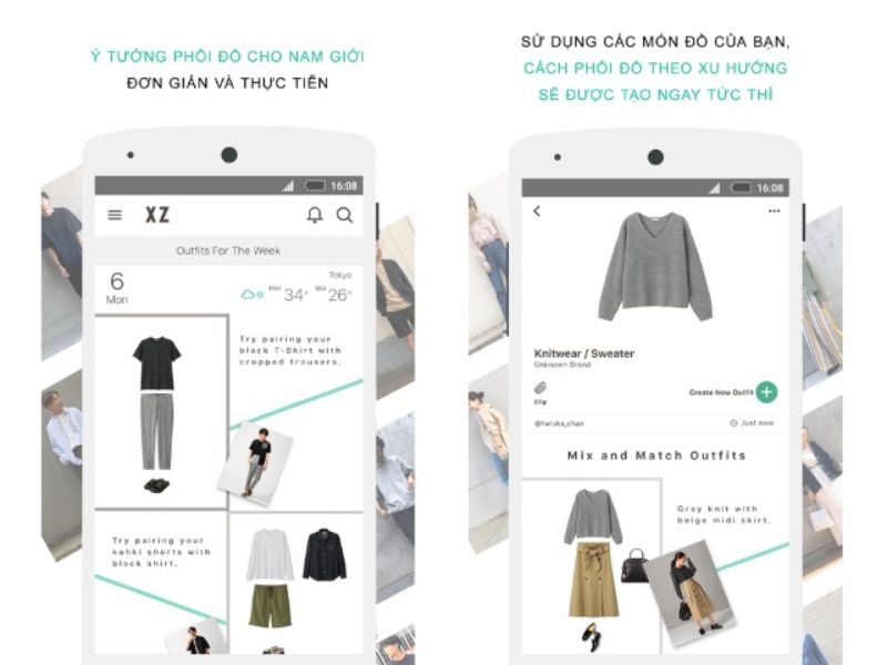 ​​​​​​​App phối đồ nam XZ Closet vô cùng tiện ích
