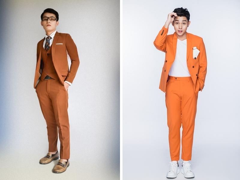 Áo vest nam màu cam phù hợp với những chàng yêu thích sự cá tính