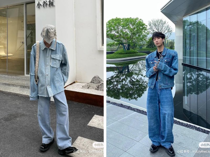 Trang phục denim-on-denim siêu ấn tượng