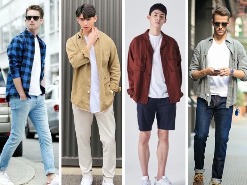 Phối áo sơ mi khoác ngoài với những items khác để tạo nên outfit đẹp mắt