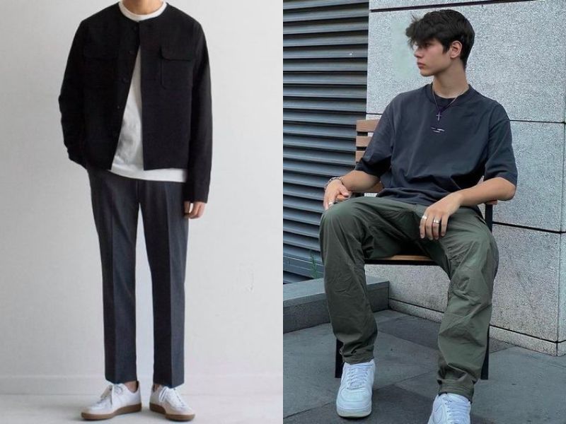 Phối đồ cùng quần chinos với áo thun oversize mang vẻ ngoài cá tính, thu hút và mát mẻ