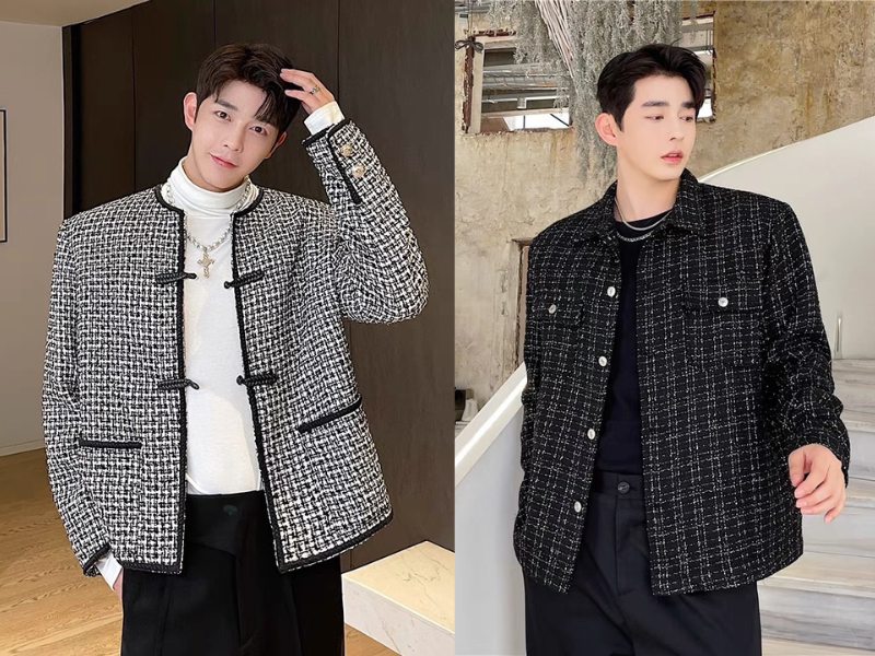 Mặc gì đi đám cưới mùa thu đông chuẩn phong cách quý ông cùng với áo dạ vải tweed