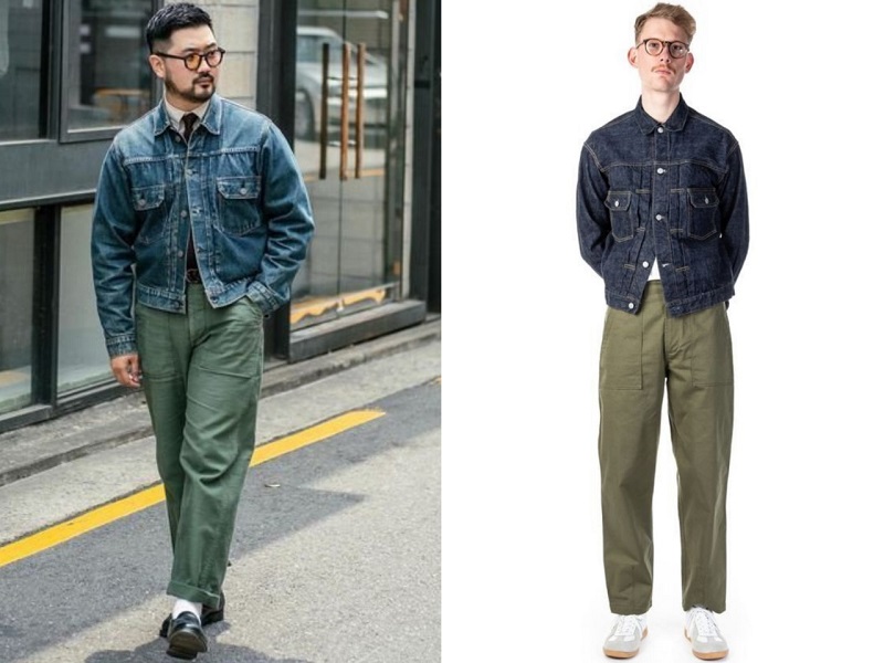 Outfit fatigue pants mens và khoác Jeans nam mang đến cho người mặc nét trẻ trung, cá tính