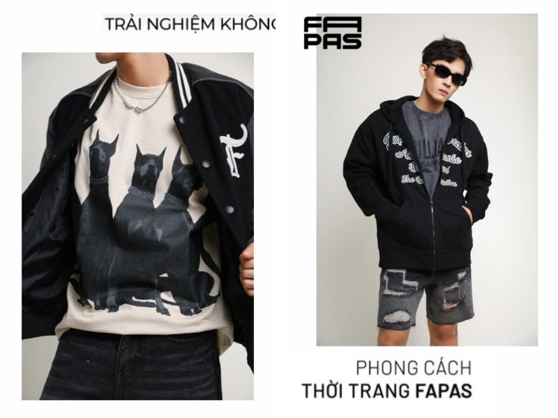 Áo khoác nỉ nam form rộng phối áo tank top nam