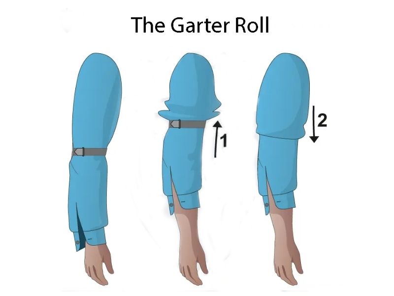 Hướng dẫn xắn tay áo kiểu The Garter Roll