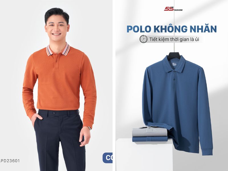 Áo Polo dài tay nam 5S Fashion