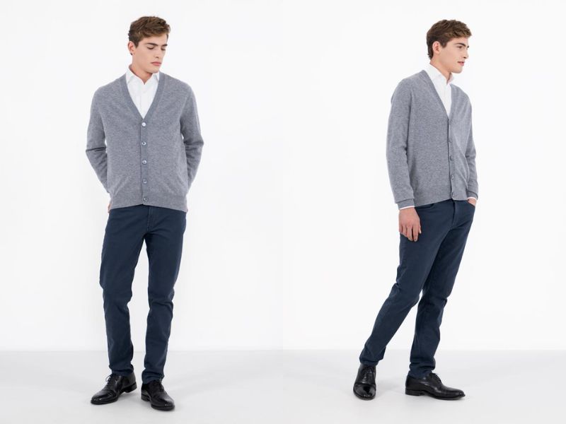 Áo sơ mi nam kết hợp cardigan cho những ngày đông