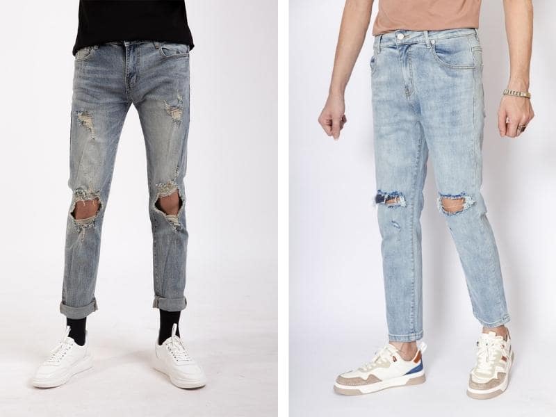 Quần jeans rách làm nổi bật sự phá cách cho chàng