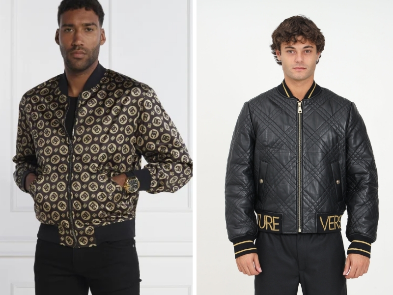 Áo gió bomber nam Versace được làm từ chất liệu polyester 100% nên rất nhẹ, mềm mại