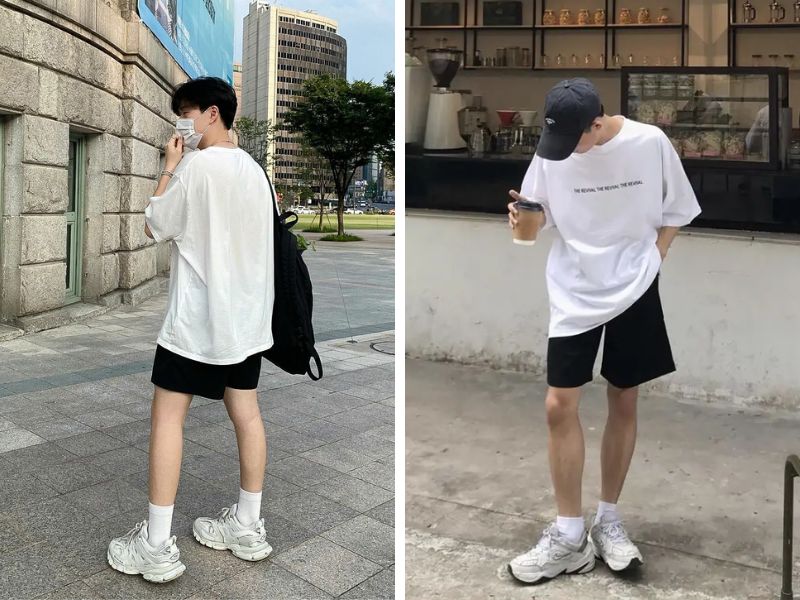 Áo thun oversize phối quần short