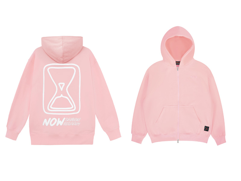 NOW Saigon với nhiều mẫu hoodie họa tiết chấm phá đơn giản, dòng text tạo điểm nhấn cho trang phục