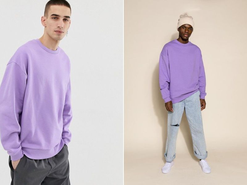 Áo sweater màu tím lilac phối đồ cực sành điệu