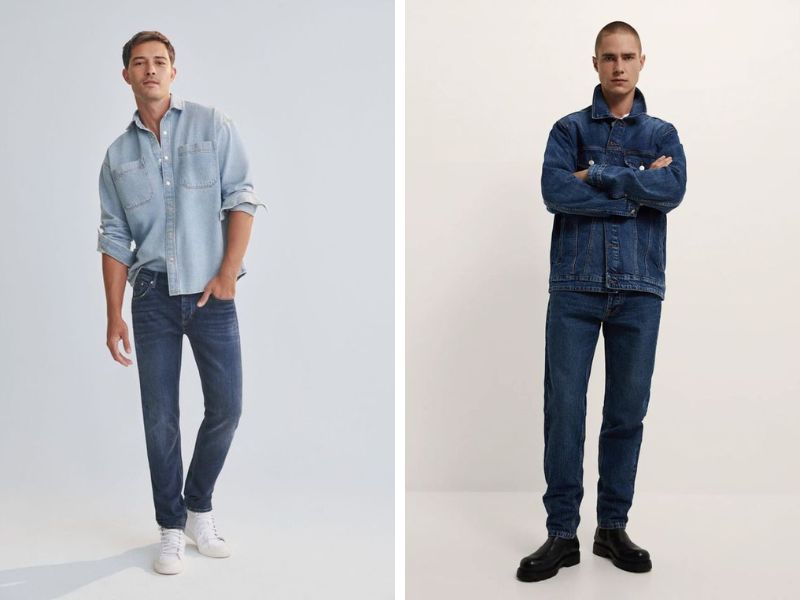 Phối đồ đi uống cà phê cho nam cùng phong cách denim on denim