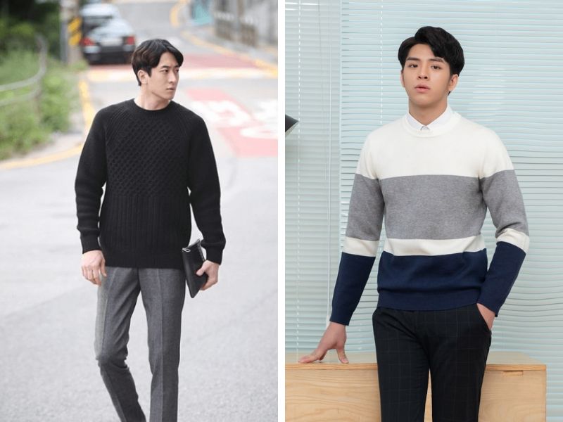 Quần tây nam phối với áo gì nam - Áo sweater