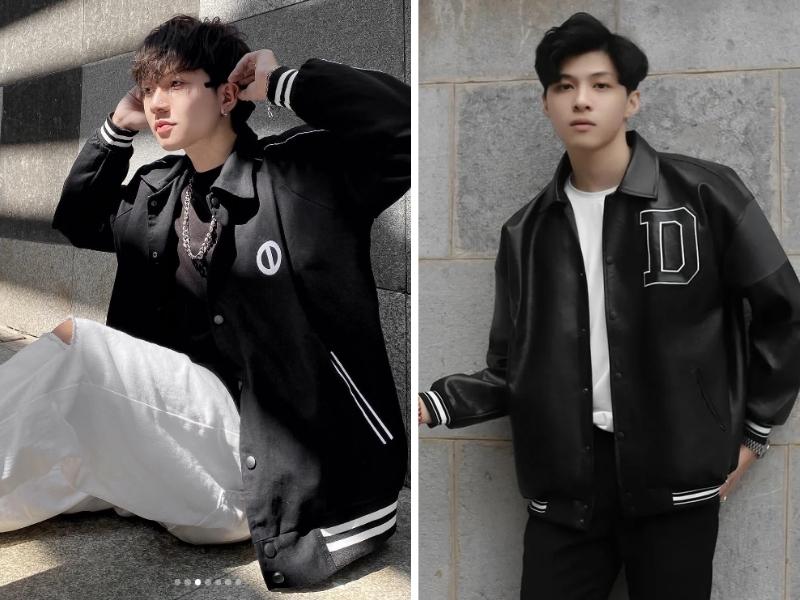 Kết hợp áo khoác Varsity Jacket cùng áo phông nam