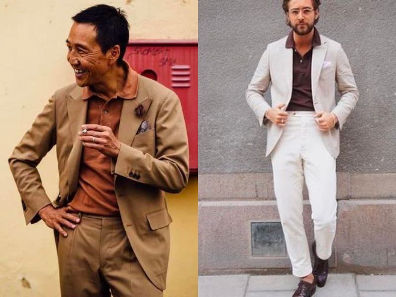 Áo polo kết hợp blazer có thể diện trong mọi hoàn cảnh