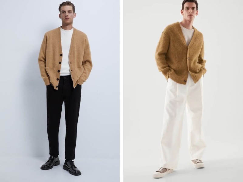 Phối với áo cardigan nhẹ nhàng cho mùa xuân se lạnh