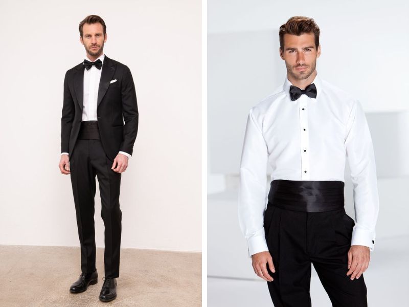 Nịt bụng Cummerbund phối với bộ tuxedo