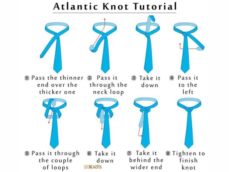 Cách thắt cà vạt chú rể kiểu Atlantic Knot