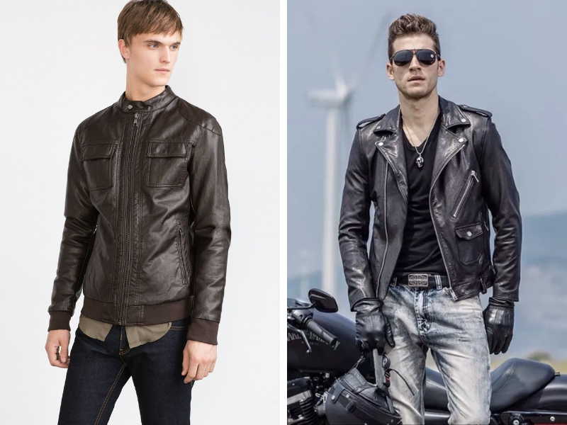 Áo khoác leather jacket nam