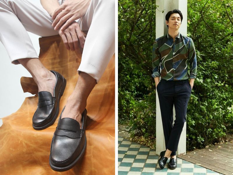 Quần tây áo sơ mi nam phối với giày lười (Loafers)