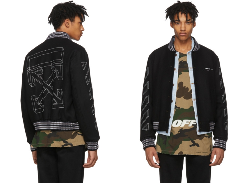 Áo khoác bomber bóng chày nam Off - White